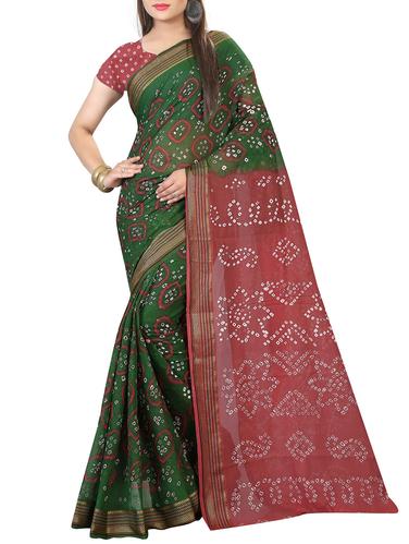 multi colored art silk bandhani saree with blouse - 14419150 - Very Small Image - 1