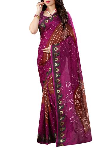 multi colored art silk bandhani saree with blouse - 14419156 - Very Small Image - 1