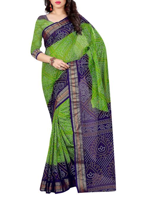 multi colored art silk bandhani saree with blouse - 14419167 - Very Small Image - 1