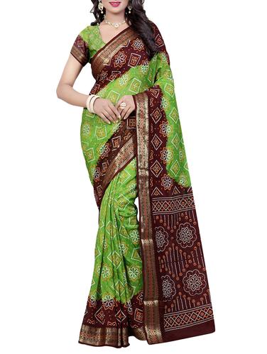 multi colored art silk bandhani saree with blouse - 14419208 - Very Small Image - 1