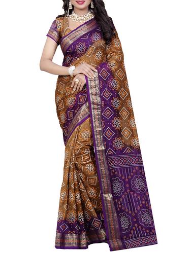 multi colored art silk bandhani saree with blouse - 14419209 - Very Small Image - 1
