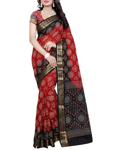 multi colored art silk bandhani saree with blouse - 14419212 - Very Small Image - 1