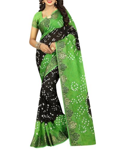 multi colored art silk bandhani saree with blouse - 14419222 - Very Small Image - 1