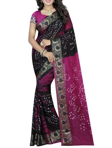 multi colored art silk bandhani saree with blouse - 14419254 - Very Small Image - 1