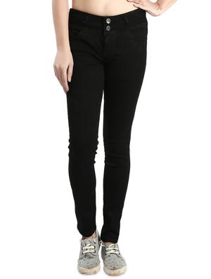 black solid denim jeans - 14419332 - Standard Image - 1