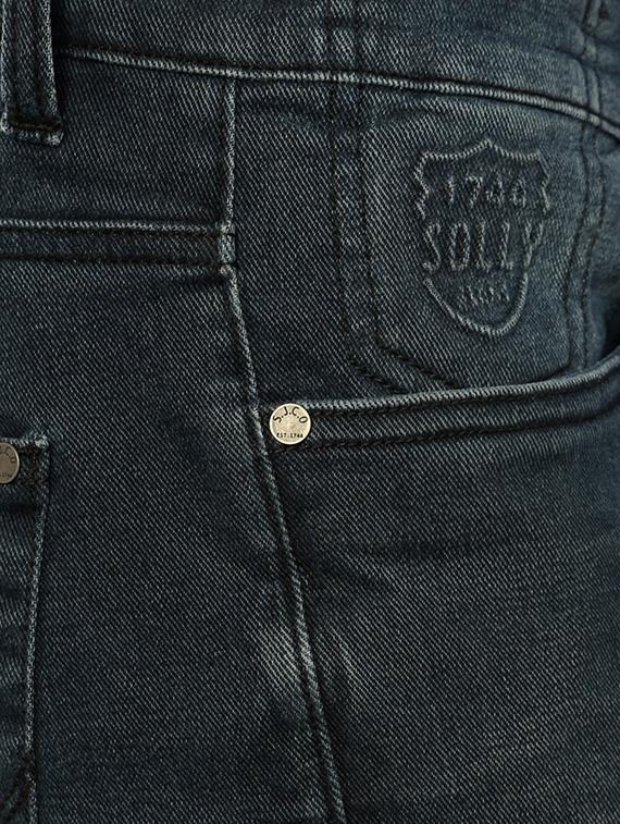 navy blue cotton washed jeans - 14419384 - Zoom Image - 4