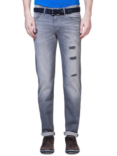 light blue cotton blend plain jeans - 14419404 - Very Small Image - 1