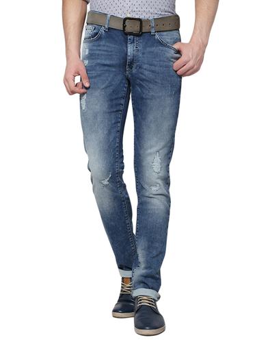 blue cotton blend plain jeans - 14419413 - Very Small Image - 1