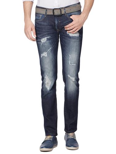 blue cotton blend ripped jeans - 14419426 - Very Small Image - 1