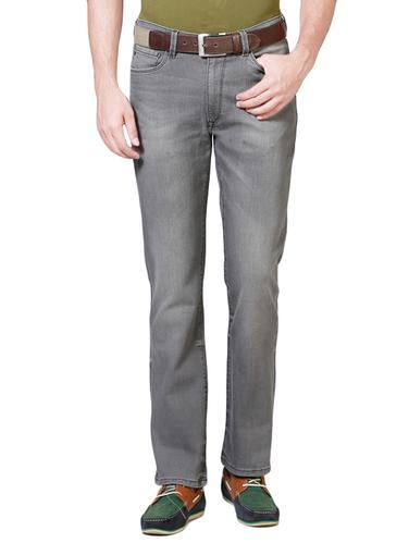 grey cotton blend plain jeans - 14419429 - Very Small Image - 1