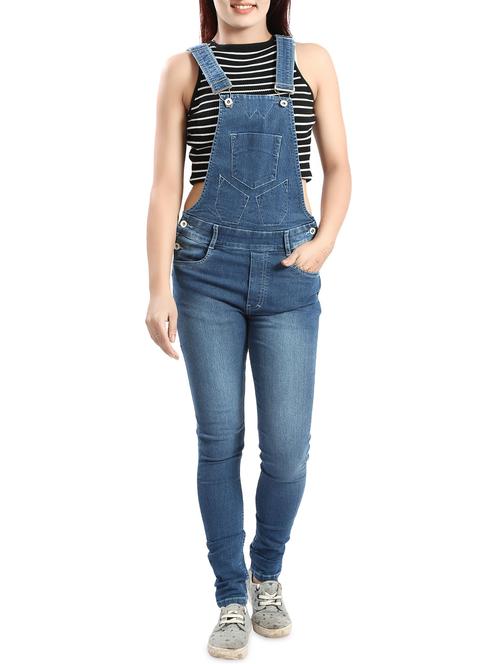 patch pocket denim dungaree - 14419503 - Standard Image - 1