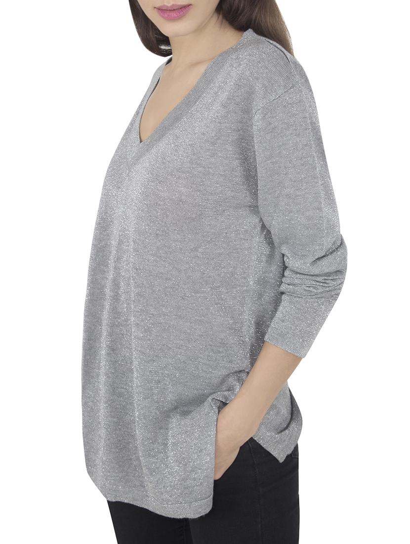 grey viscose casual pullover - 14419582 - Zoom Image - 2