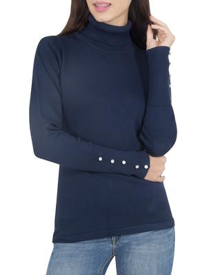 navy blue viscose pullover - 14419585 - Standard Image - 1