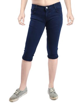 dark blue denim capri - 14419591 - Standard Image - 1