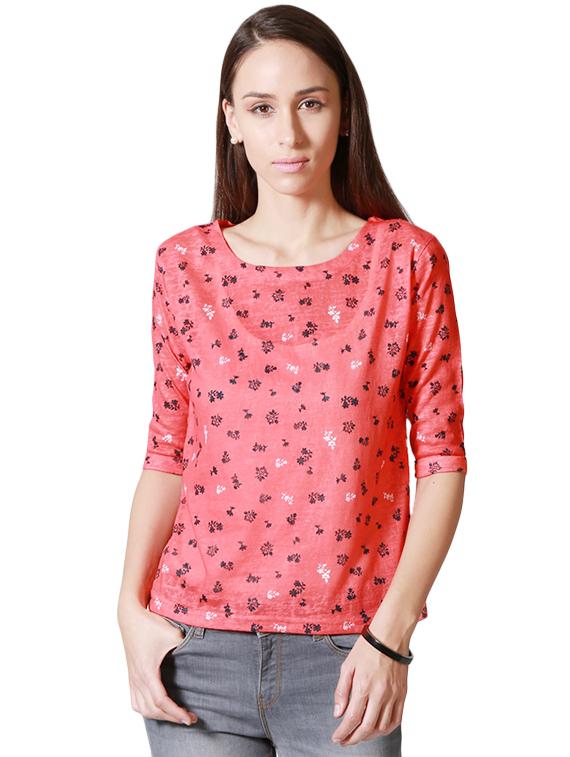 Pink printed straight top - 14419970 - Zoom Image - 1