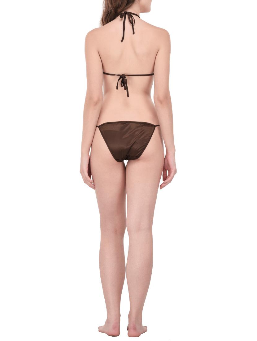 brown solid nightwear set - 14420166 - Zoom Image - 4