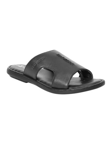 black Leather slip on slipper - 14420701 - Very Small Image - 1