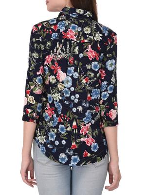 black floral cotton shirt - 14421055 - Standard Image - 3