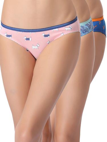 Set of 3 multi colored cotton bikini panty - 14421065 - Very Small Image - 1