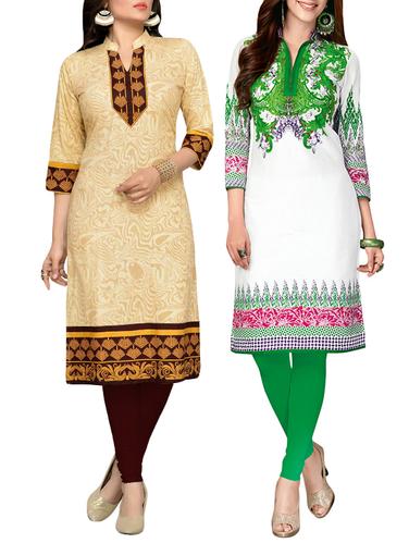 multi colored cotton combo kurta - 14421177 - Very Small Image - 1