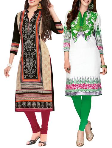 multi colored cotton combo kurta - 14421179 - Very Small Image - 1