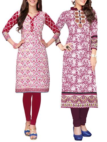multi colored cotton combo kurta - 14421185 - Very Small Image - 1