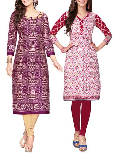 multi colored cotton combo kurta - 14421186 - Very Small Image - 1