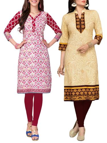 multi colored cotton combo kurta - 14421190 - Very Small Image - 1