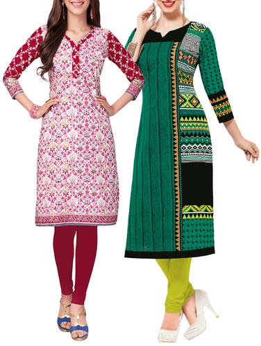 multi colored cotton combo kurta - 14421193 - Very Small Image - 1