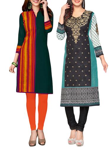 multi colored cotton combo kurta - 14421195 - Very Small Image - 1