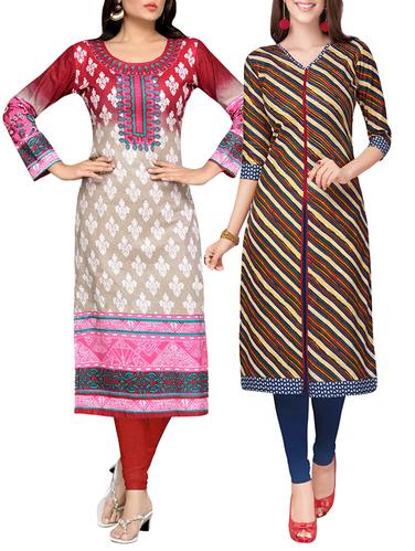 multi colored cotton combo kurta - 14421213 - Very Small Image - 1