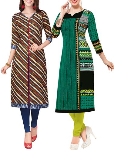 multi colored cotton combo kurta - 14421219 - Very Small Image - 1