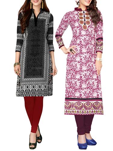 multi colored cotton combo kurta - 14421237 - Very Small Image - 1