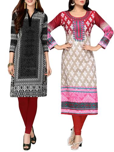 multi colored cotton combo kurta - 14421239 - Very Small Image - 1