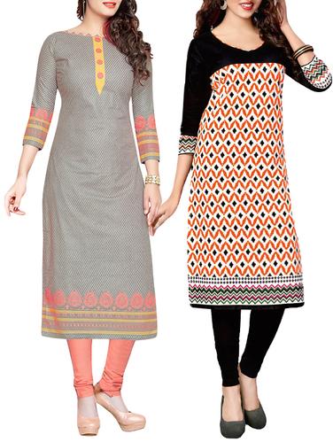 multi colored cotton combo kurta - 14421246 - Very Small Image - 1