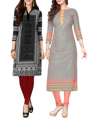 multi colored cotton combo kurta - 14421252 - Very Small Image - 1