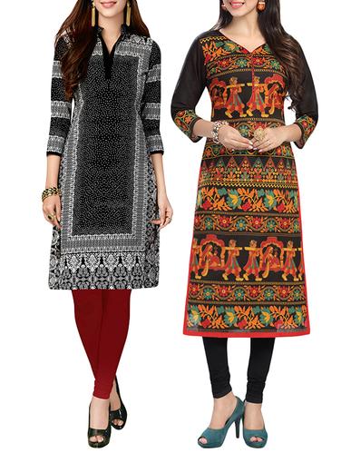 multi colored cotton combo kurta - 14421263 - Very Small Image - 1