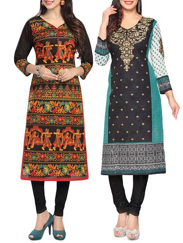 multi colored cotton combo kurta - 14421265 - Very Small Image - 1