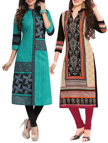 multi colored cotton combo kurta - 14421276 - Very Small Image - 1