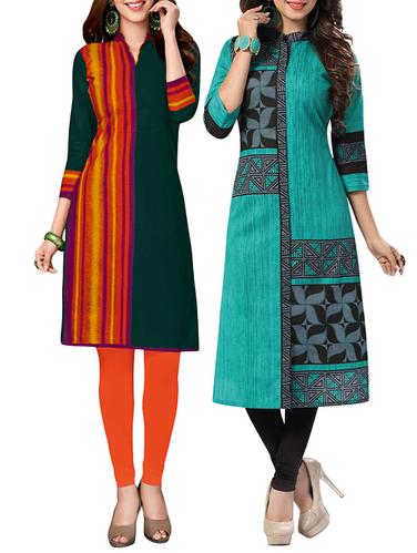 multi colored cotton combo kurta - 14421281 - Very Small Image - 1