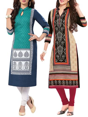 multi colored cotton combo kurta - 14421297 - Very Small Image - 1