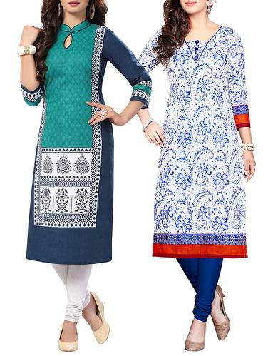 multi colored cotton combo kurta - 14421309 - Very Small Image - 1