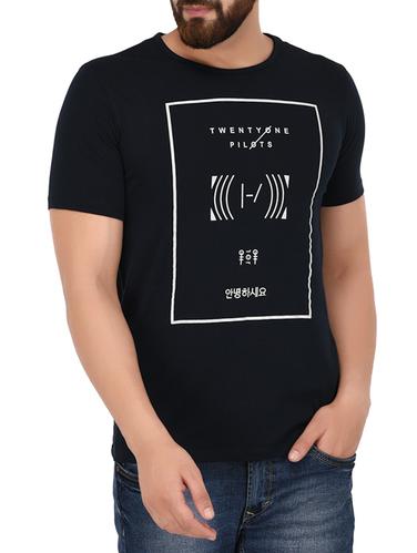 navy blue cotton t-shirt - 14421622 - Very Small Image - 1