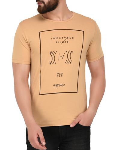 beige cotton t-shirt - 14421623 - Very Small Image - 1