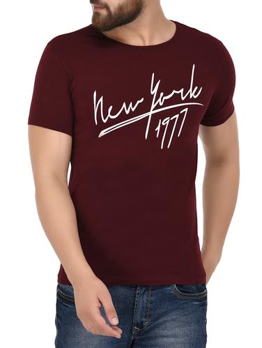 maroon cotton t-shirt - 14421626 - Very Small Image - 1