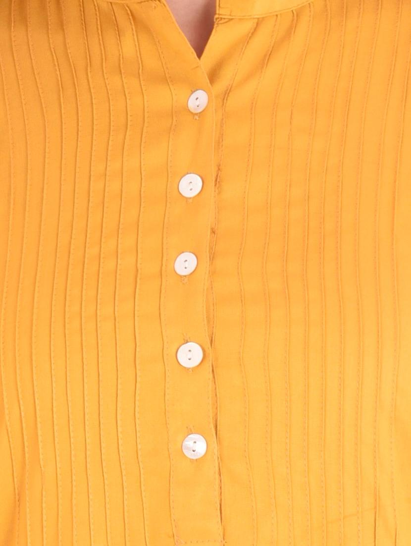 yellow viscose straight kurti - 14421954 - Zoom Image - 4