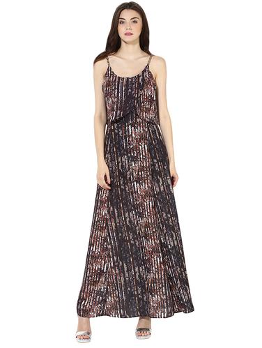 brown printed maxi dress - 14422061 - Very Small Image - 1