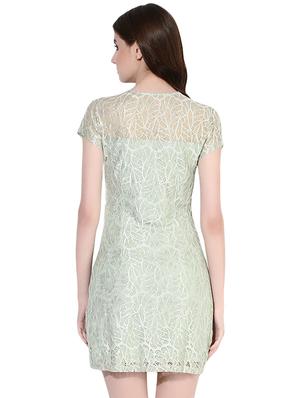 sheer lace v-neck sheath dress - 14422062 - Standard Image - 4