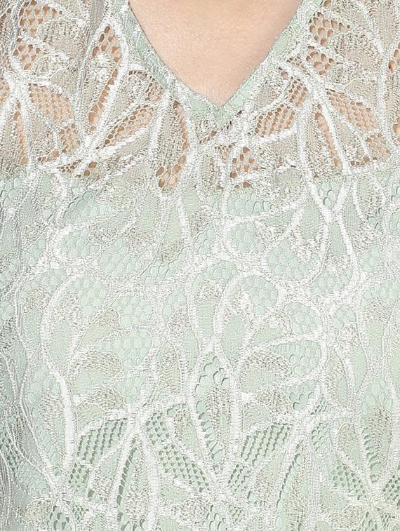 sheer lace v-neck sheath dress - 14422062 - Zoom Image - 5