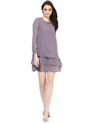 purple ruffle dress - 14422077 - Standard Image - 1